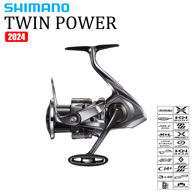 Shimano Reel Sienna - SHIMANO 2024 TWINPOWER carrete giratorio de