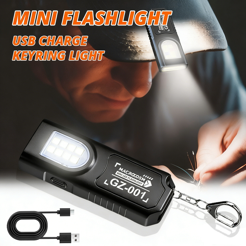 Fishing Light - Linterna LED para llavero, recargable tipo