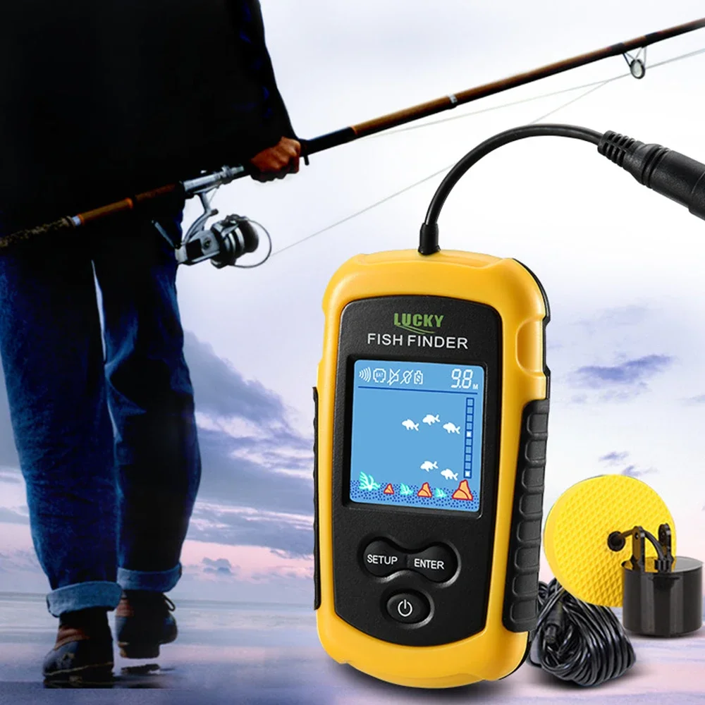 Lucky LCD pantalla a Color por - Fish Finder Transducer reseña y precio